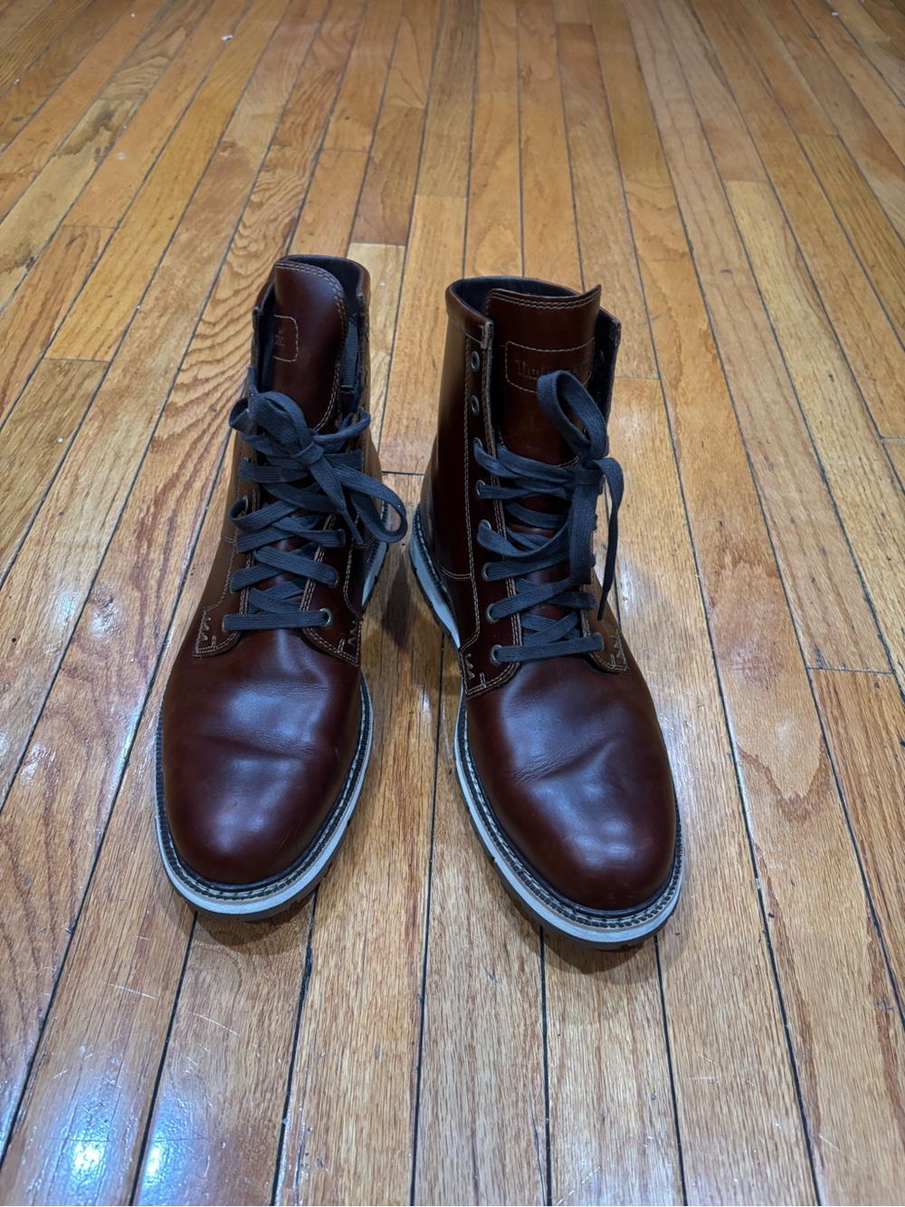 VTG Timberland Waterproof  Leather LaceUp Boots Men's Size 12 (darker Brown) EUC